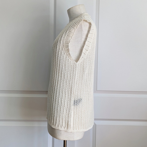 rag & bone Riley Tank Top Open Knit Semi Sheer Sleeveless Pullover Ivory S NWT - Picture 8 of 14
